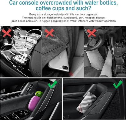 CDEFG 4Pcs for 2025 2026 Mazda CX-50 Center Console Organizer Tray Door Handle Pockets Trash Can Storage Box for 2023 2024 2025 2026 Mazda CX50 Accessories 4-Doors Trash Bin Storage Case TPE Material