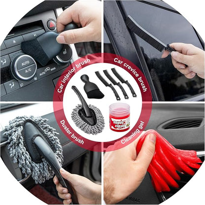 47Pcs Car Wash Cleaning Kit with High Power Handheld Vacuum Windshield Cleaning Tool with Side Mirror Squeegee Bucket Detailing Brushes Tire Brush Towels Complete Detailing Set for Car