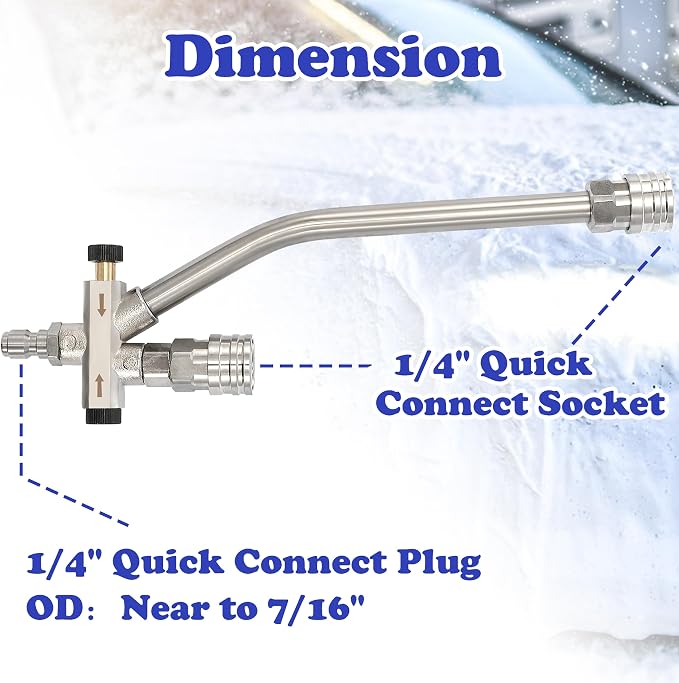 Tool Daily Short Pressure Washer Gun with Foam Cannon, Dual Connector Accessory, 1/4 Inch Quick Connect, 5 Spray Nozzle Tips, 1 Liter