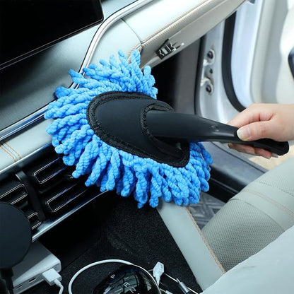 Tanlade 4 Pack Microfiber Car Duster Exterior Scratch Free with Extendable Handle Auto Duster Exterior Cleaning Tools for Car Brush for Truck Bike Rv Boats Motorcycle (Blue)