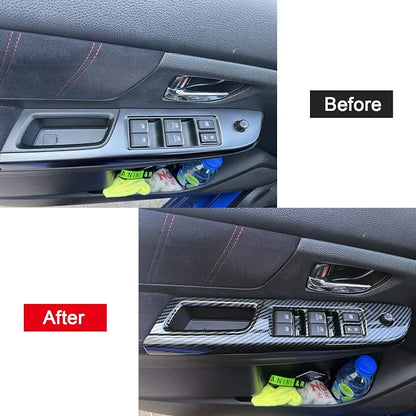 HIGH FLYING for Subaru Crosstrek 2015 2016 2017 Window Lift Switches Control Button Panel Cover Trim ABS Car Interior Accessories Carbon Fiber Style 4PCS