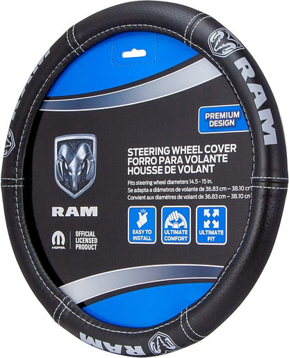 Plasticolor 006697R25 Ram Deluxe Elite Steering Wheel Cover - Gray Logo