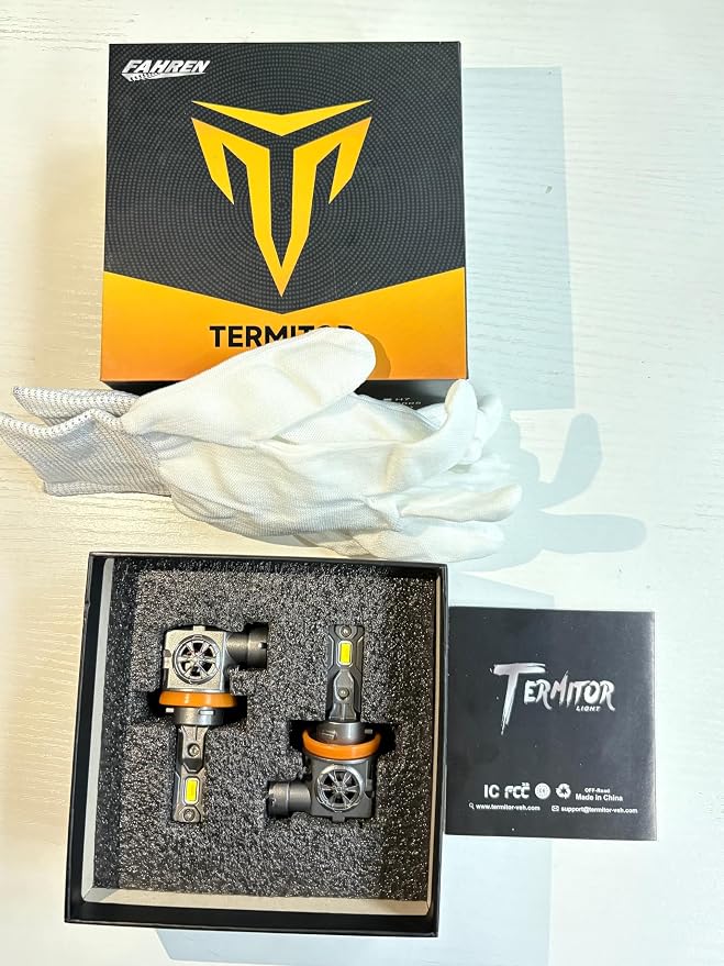 Termitor Latest H11/H9 LED Bulbs, 90,000LM Brightness High/Low Beam | 85K+ Hours Long Service Life, 6500K Cool White, Real 1:1 Halogen Size Off-Road Light for ATV UTV SUV,Plug N Play, Pack of 2