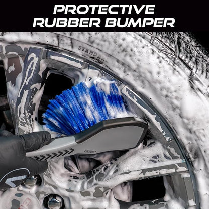 VIKING Wheel Brush for Rims, Cleaning Brush for Tires, Grey, 10.3 x 3.3 x 3.8 Inch