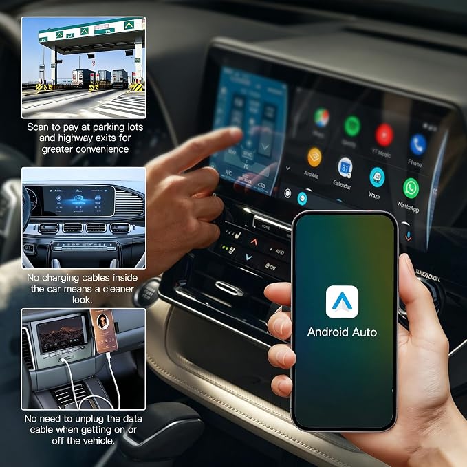 CarPlay Adapter,USB Dongle Plug & Play Dongle Converts Compatible for CarPlay & Android Auto,Fast Auto Connect,Compatible for iOS 10+ & Most Cars 2015-2025