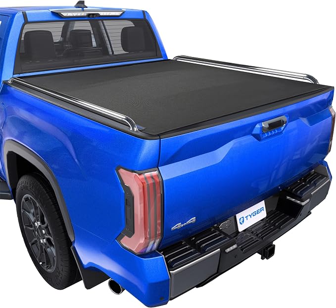 Tyger Auto T2X Low Profile Soft Roll-up in Fabric Truck Bed Tonneau Cover Compatible with 2022-2026 Toyota Tundra | 5.5' (67") Bed | TG-BCXT3937
