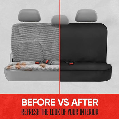Motor Trend Front & Rear Car Seat Covers Full Set - Green Cloth Bucket Seat Covers for Front Seats + Waterproof Rear Split Bench Cover – Universal Fit for Car Truck SUV Van Interior Protection