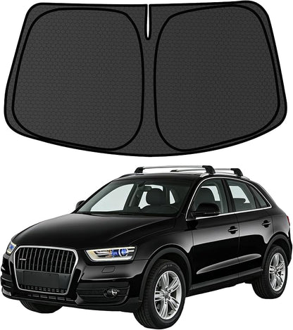 Q3 Customized Windshield Sun Shade for 2013-2018 Q3 Front Window Sunshade Visor Protector Foldable Blocks UV Rays Keep Car Cooler Accessories
