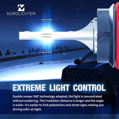 9007 Bulbs, 600% Brighter 9007 Fog Light 6500K Xenon White Extremely Super Bright Plug & Play with Cooling Fan