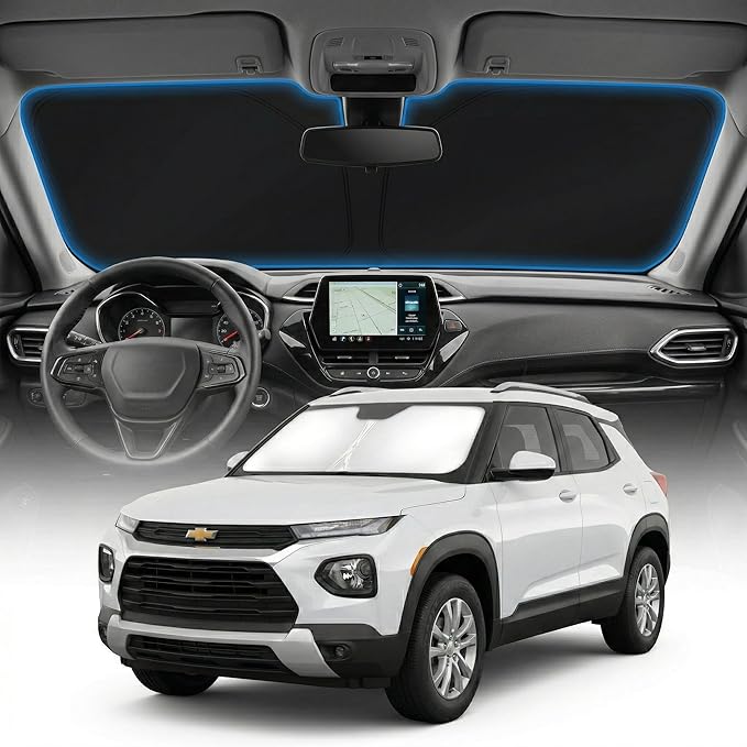 for Chevrolet Chevy Trailblazer Windshield Sun Shade Cover - Custom Fit Trailblazer Accessories 2021-2025 2026 Sunshade Foldable UV Protection & Heat Shield Sun Visor Accessories