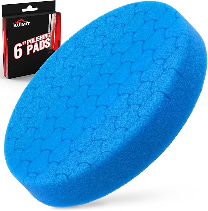 Blue Polish Pad, Buffing Polishing Pads, 1Pc 6.5 Inch Face for 6 Inch 150mm Backing Plate Compound Buffing Sponge Pads for Car Buffer Polisher Compounding, Polishing and Waxing