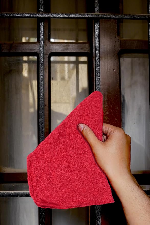 Cotton Shop Towels - Pack of 50 Cleaning Rags 12'' x 14'' - Super Soft and Absorbent Shop Rags for House - Multipurpose Cleaning Towels for Automobiles, Industries, Garage