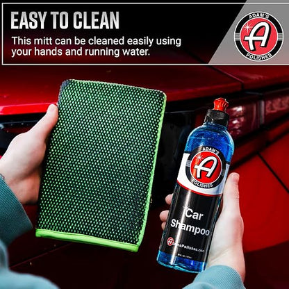 Adam's Clay Mitt Kit (Green) - Car Detailing Clay Bar Kit W/Detail Spray Lubricant for Auto Detail Paint Decon - Quickly Removes Debris from Your Vehicle Exterior Paint, Glass, Wheels, Chrome & More