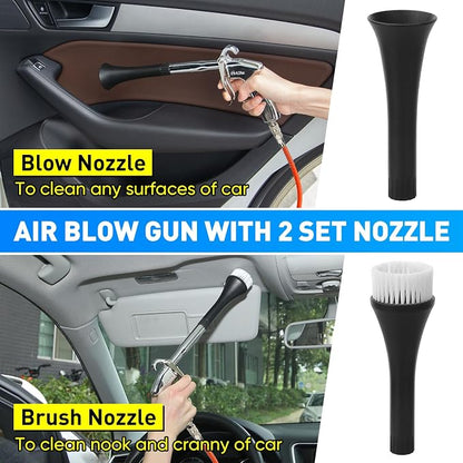 MYPIN Car Cleaning Gun, 6-9.2Bar, High Pressure Air Blow Gun with 2 Set Nozzle&Towel, Interior Car Cleaning for Vehicle Upholstery Carpet Seat