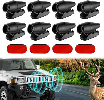8PCS Wind & Ultrasonic Deer Safe Whistles for Vehicles - Deer Horn with Self-Adhesive Tape, Automotive Safety Kits for Car Avoid Collisions