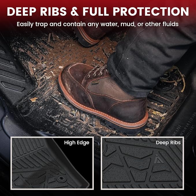 LASFIT Floor Mats 2021-2026 & Only 7 Seats (Not for 8/9 Seats) for Chevrolet Chevy Tahoe/GMC Yukon (Only Yukon, Not Fit Yukon XL) /Cadillac Escalade (Only Escalade, Not Fit Escalade ESV)