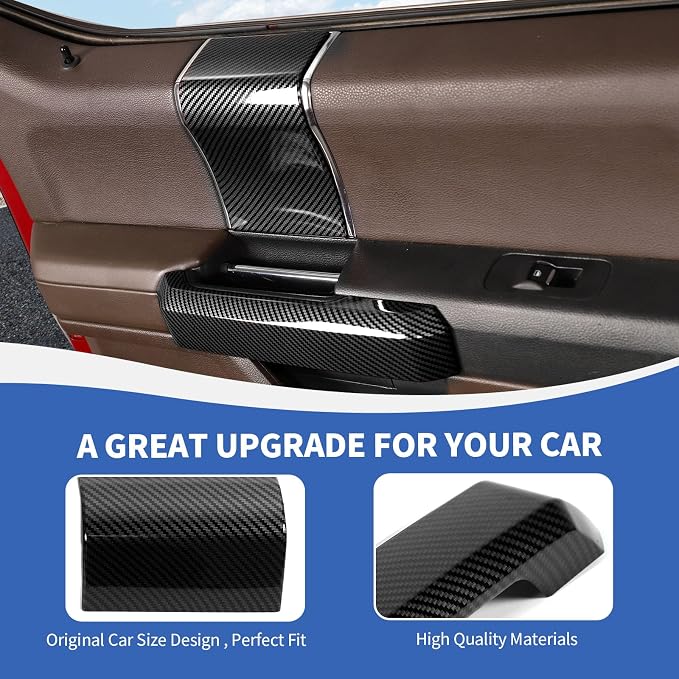 RAZPOY for F150 Inner Door Handles Covers & Door Handle Panel Trim Compatible with 2015-2020 Ford F150 Carbon Fiber Interior Accessories