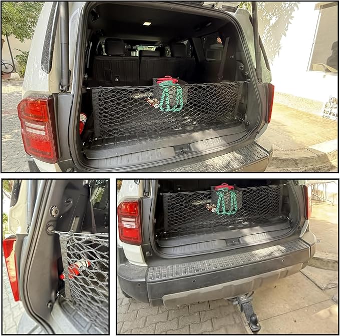 Rear Trunk Envelope Mesh Cargo Net Suitable for 2024 2025 2026 Toyota Land Cruiser 250 1958 Prado Lc250 J250 Rear Trunk Mesh Cargo Storage Net Bag