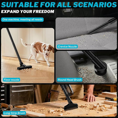 Cordless Vacuum Cleaner for Makta 18V Battery, 6 in 1 Handheld Electric Vacuum Cleaner with HEPA Filter and LED Light, 46 CFM Portable Hand Vacuum for Floor, Carpet, Car (Battery Not Included)