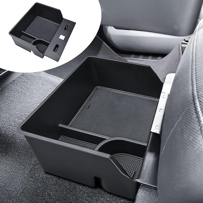 RUNROAD Center Console Organizer Tray Compatible with 2015-2026 Ford F150 and 2017-2026 F250 F350 F450 Accessories, Underseat Storage Organizer Insert Armrest Tray Cup Holder (40/20/40 Jump Seat ONLY)