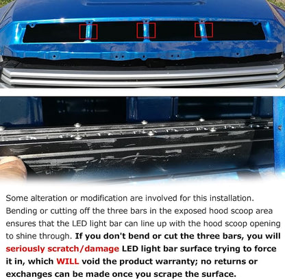iJDMTOY Hood Scoop Mount 36-Inch LED Ultra Slim Light Bar Compatible with 2014-2021 Toyota Tundra, Includes (1) 108W High Power LED Lightbar, Hood Bulge Mounting Brackets & On/Off Switch Wiring Kit
