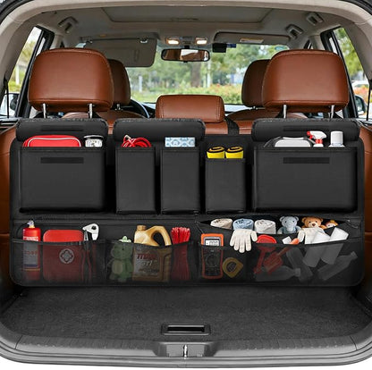 Trunk Organizer for SUV, 43" x 19" Large Capacity Car Organizers and Storage, Backseat Hanging Storage Bag with 10 Pockets, Adjustable & Waterproof Car Interior Accessories for SUV Truck MPV