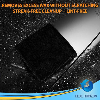 Black Microfiber Cleaning Towels, 36-Pack Dual-Sided Ultra Soft Plush Washcloth, Professional Grade Premium Microfiber Detailing Cleaning Cloths, Car, Household and Commercial (Black, 16" x 16")