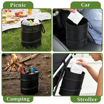 2 Pack Small Foldable Trash Can, Suspended Vehicle Trash Can, Foldable Nylon Trashcan for Cars, Suvs, Trucks, Rvs