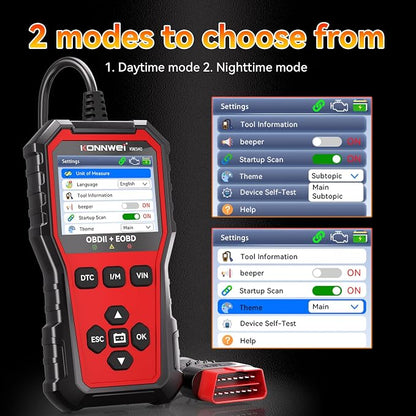 KONNWEI KW340 OBD2 Scanner Diagnostic Tool Code Reader for All OBDII Cars | Read & Clear Engine Codes, Live Data Stream, Battery Test, I/M Readiness, O2/EVAP Test, OBDII/EOBD