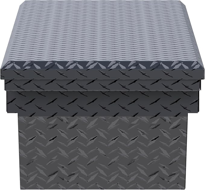 UWS EC10313 63-Inch Matte Black Heavy-Wall Aluminum Angled Truck Tool Box with Low Profile, RigidCore Lid
