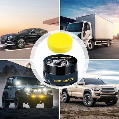 Tire Coating Wax Polish - 50g Car Dressing Paste, Restore Gloss Shine | Driving Safety Enhancement Care Product, Long Lasting Paste with Applicator