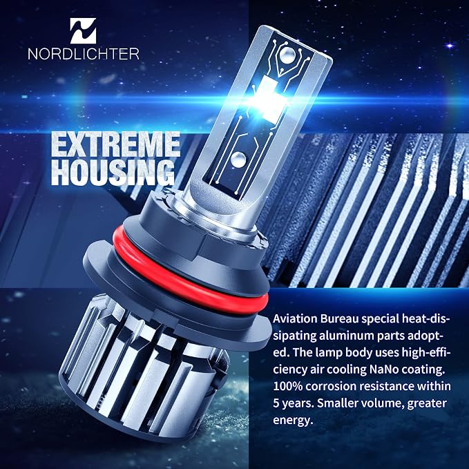 9007 Bulbs, 600% Brighter 9007 Fog Light 6500K Xenon White Extremely Super Bright Plug & Play with Cooling Fan