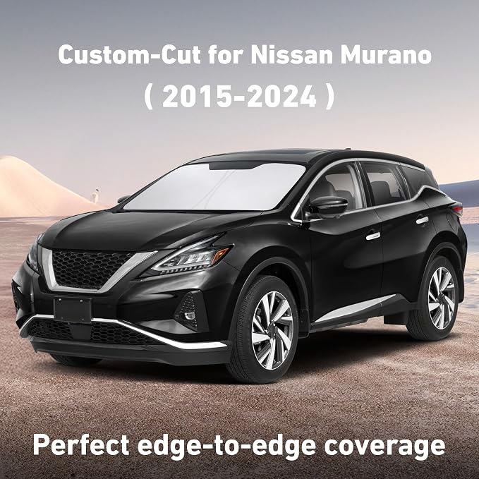 EcoNour Windshield Sunshade Compatible for Nissan Murano 2015-2022 2023 2024, Sun Visor for Front Windshield & Window Sun Shade Cover, UV Heat Blocker & Protector, Car Accessories
