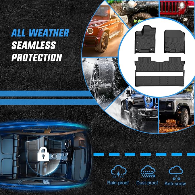Nilight TPE Floor Mats for Honda Ridgeline Crew Cab 2017 2018 2019 2020 2021 2022 2023 2024 2025 2026 All Weather Custom Fit Heavy Duty Floor Liners