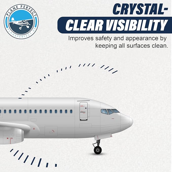 Plane Perfect Eyes Outside Windshield Cleaner - Aviation & Multi Surface Glass, Plastic, Plexiglass - Streak Free, Non Abrasive, Reduces Fog, UV Safe for Airplanes, Cars, Boats & LCD Screens | 128 Oz