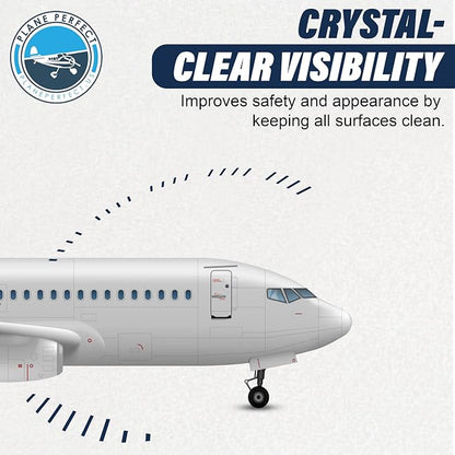 Plane Perfect Eyes Outside Windshield Cleaner - Aviation & Multi Surface Glass, Plastic, Plexiglass - Streak Free, Non Abrasive, Reduces Fog, UV Safe for Airplanes, Cars, Boats & LCD Screens | 128 Oz