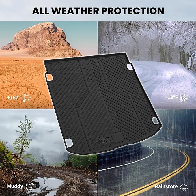 LASFIT Cargo Mat for Audi A5/S5 2025-2026(New Body), Custom Fit All-Weather TPE Trunk Mat for Audi Accessories, Waterproof, Easy to Clean, Black