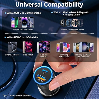 6 Pack USB C Car Charger, Ancekoy 38W Dual USB-C + USB-A Car Charger Adapter Fast Charge PD/QC 3.0 Cigarette Lighter Adapter USB Charger Plug for iPhone 17/16/15/14/13/12/11/Pro Max, iPad, Samsung