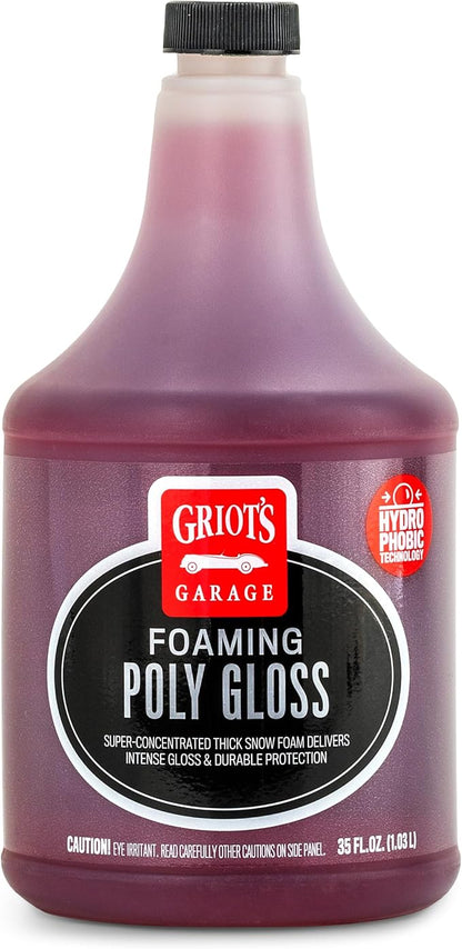 Griot's Garage Foaming Poly Gloss for Car Cleaning and Detailing, Spray Wash & Wax, Compatible with The BOSS Foam Cannon Auto-Mix System, 35oz