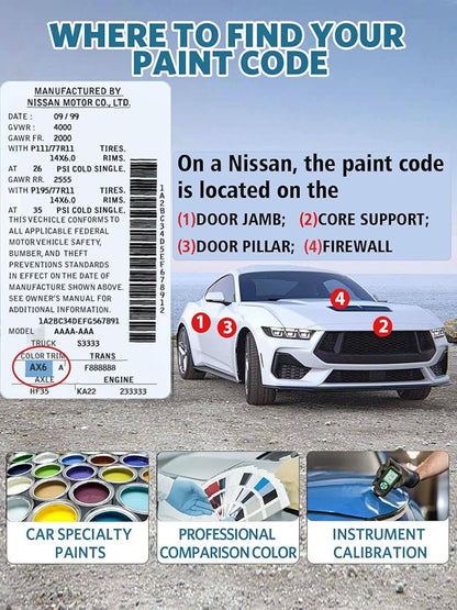 Q10 White Touch Up Paint for Nissan, Exact Color Match Car Paint Scratch Repair Remover Pen Kit Quick & Easy Fix Vehicle Chips and Automotive Nicks Scuff