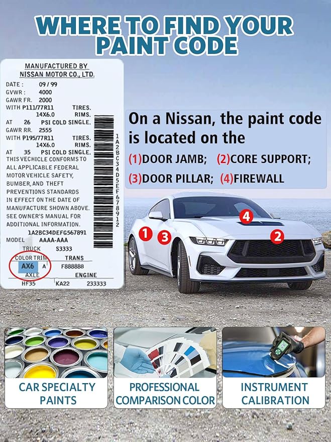 KAY Champagne Silver Touch Up Paint for Nissan, Exact Color Match Car Paint Scratch Repair Remover Pen Kit Quick & Easy Fix Vehicle Chips and Automotive Nicks Scuff