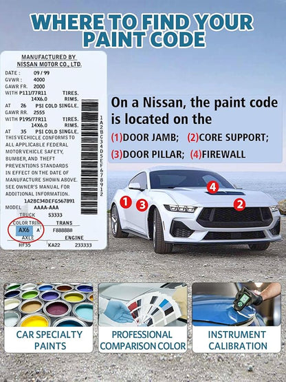 KAY Champagne Silver Touch Up Paint for Nissan, Exact Color Match Car Paint Scratch Repair Remover Pen Kit Quick & Easy Fix Vehicle Chips and Automotive Nicks Scuff