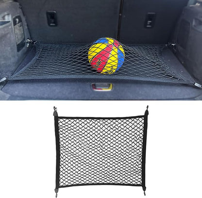 Elastic Cargo Net for SUV,Adjustable Elastic Trunk Mesh Nets with Hook Universal for SUV - Organizer 32" x 24" Stretch to 63"x43",Truck Bed Tailgate Netting Accessories (31.5 * 24inch)