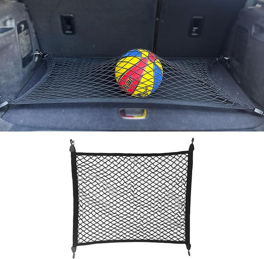 Elastic Cargo Net for SUV,Adjustable Elastic Trunk Mesh Nets with Hook Universal for SUV - Organizer 32" x 24" Stretch to 63"x43",Truck Bed Tailgate Netting Accessories (31.5 * 24inch)