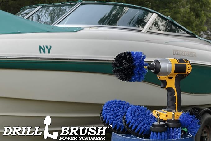 Pool Accessories - Cleaning Supplies - Drill Brush - 5 Piece Spin Brush Pool Cleaning Kit - Pool Supplies - Slide - Deck Brush - Hot Tub - Spa - Pond Liner - Pool Brush - Carpet Cleaner