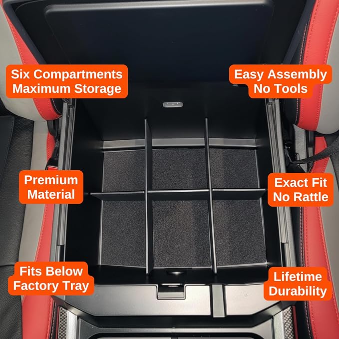 Vehicle OCD – Center Console Organizer for Ford F250/350/450 SuperDuty (2023-2026) – Made in USA - SLX180