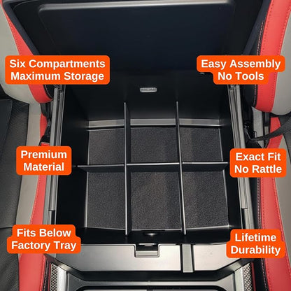 Vehicle OCD – Center Console Organizer for Ford F250/350/450 SuperDuty (2023-2026) – Made in USA - SLX180