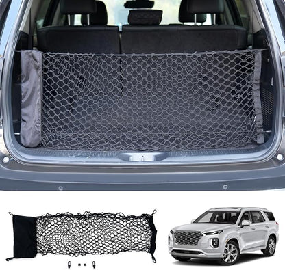 Cargo Net Compatible with 2020-2025 2026 Hyundai Palisade Truck Bed Cargo Net 3.12'×1.02' Double Layer Envelope Style Dense Mesh Trunk Organizer for 2025 Exterior Accessories