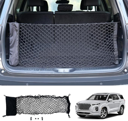Cargo Net Compatible with 2020-2025 2026 Hyundai Palisade Truck Bed Cargo Net 3.12'×1.02' Double Layer Envelope Style Dense Mesh Trunk Organizer for 2025 Exterior Accessories