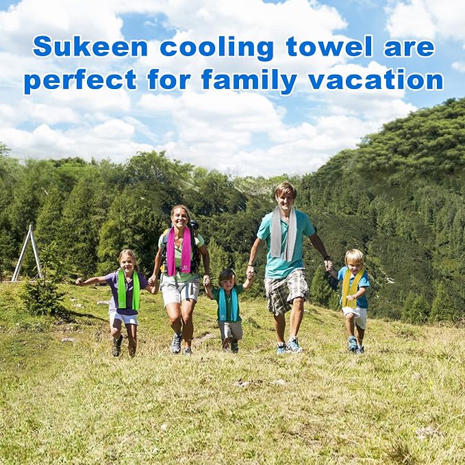 Sukeen 4Pack Cooling Towel (40"x12"),Ice Towel,Soft Breathable Chilly Towel,Microfiber Towel for Yoga,Sport,Running,Gym,Workout,Camping,Fitness,Workout & More Activities